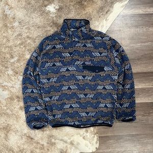 Patagonia Synchilla Aztec Snap T Fleece Unisex Size Small Blue